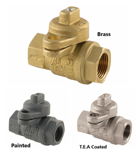 1-1/4" Jomar Valve 175-LWN, 2 Piece Utility Gas Ball Valve, NPT Threaded, Full Port, 175 PSIG - Brass, Painted, or T.E.A-Coated Body