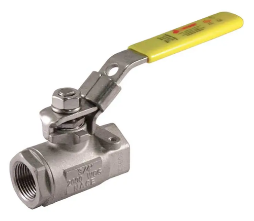 2" Jomar Valve T-SS-2000N, 2 Piece, Standard Port, Stainless Steel, NPT Threaded, Stainless Steel Ball & Stem, 2000 WOG Ball Valve