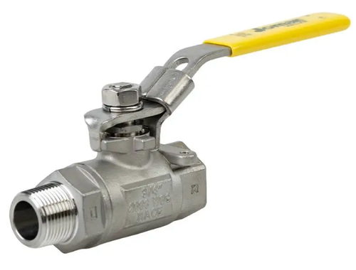 3/4" Jomar Valve T-SS-2000N-MF, 2 Piece, Standard Port, Stainless Steel, MNPT x FNPT Connection, Stainless Steel Ball & Stem, 2000 WOG Ball Valve