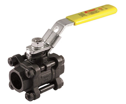 2" Jomar Valve S-CS-1000N-SS-4B, 3 Piece, 4 Bolt, Full Port, Carbon Steel, Swing Out Body, Socket Weld, Stainless Steel Ball & Stem, 1000 WOG Ball Valve