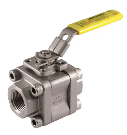 2" Jomar Valve T-SS-2001N-4B, 3 Piece, 4 Bolt Enclosed, Standard Port, Stainless Steel, NPT Threaded, Stainless Steel Ball & Stem, 2000 WOG Ball Valve