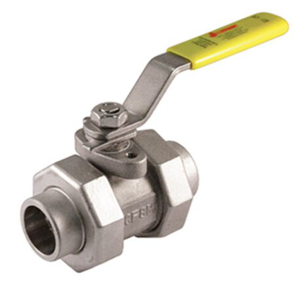 1" Jomar Valve S-SS-2002N-DUE, 5 Piece, Double Union End, Full Port, Stainless Steel, Socket Weld, Stainless Steel Ball & Stem, 3000 WOG Ball Valve