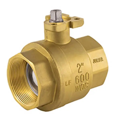 1" Jomar Valve A101, 2 Piece, Full Port, Lead-Free Brass, NPT Threaded, Stainless Steel Ball & Stem, ISO Mounting Pad, 600 WOG Ball Valve