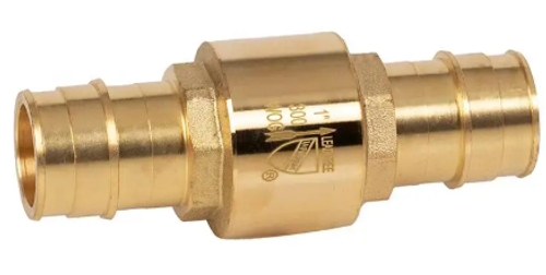 1/2" Jomar Valve E-521G, Inline Check Valve, Dezincification Resistant Lead-Free Brass, Expansion Pex Connection, Class 150, 300 WOG