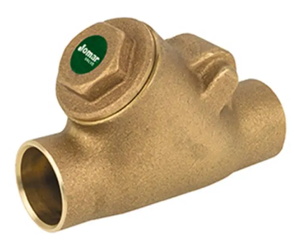 1" Jomar Valve S-511G, Y-pattern Swing Check Valve, Lead-Free Bronze, Soldered Ends, Class 150, 300 WOG