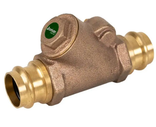 1-1/4" Jomar Valve P-511G, Y-pattern Swing Check Valve, Lead-Free Bronze, Pressfit, Class 150, 300 WOG