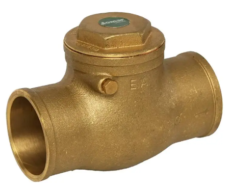 1-1/2" Jomar Valve S-501G, Horizontal Swing Check Valve, Dezincification Resistant Lead-Free Brass, Soldered Ends, 200 WOG