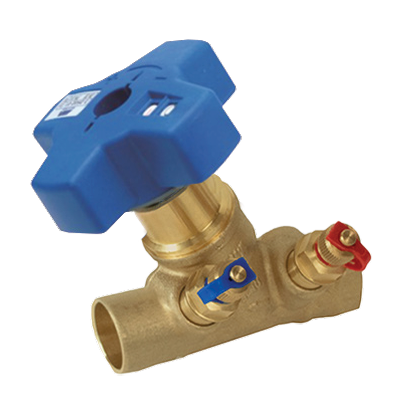 1-1/4" Jomar Valve Terminator G, Globe Style Manual Balancing Valve, Multi-Turn, Variable Orifice, Brass, Soldered Ends, 300 WOG