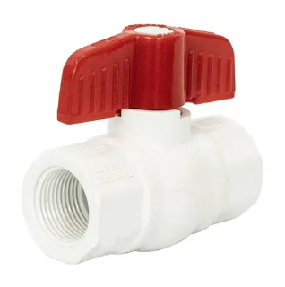 Jomar Valve T-702 Series, PVC Body, Schedule 40, NPT Threaded, 150 WOG Ball Valve