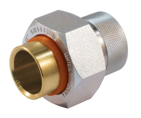 1/2" Jomar Valve Dielectric Union Solder x FIP, Dielectric Union, Brass, Solder x Galvanized FNPT Connection, BUNA Seats, 250 PSI