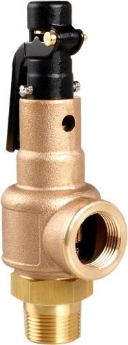 1-1/2" MNPT x 2" FNPT Aquatrol Brass/Bronze Series 560-HG ASME Section I Safety Valve, H Orifice, For Steam Service, Metal Seat & Open Lever Set 1 to 300 psi