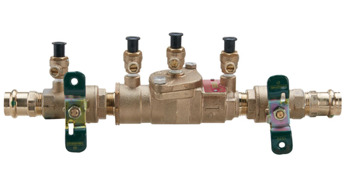 1/2" Watts LF007-QT (W/PRESS) 1/2, Lead-Free Bronze, Double Check Valve Backflow Preventer Assembly with Quarter Turn Ball Valve Shutoffs, Single Top Entry, Viega Propress Adaptors