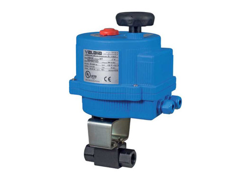 9/16-18 Bonomi 8E3300-00 - Ball Valve, High Pressure, Carbon Steel, SAE Threaded, Full Port, with Electric Actuator