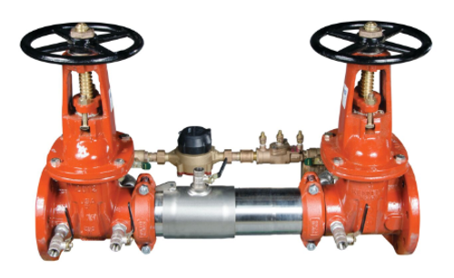 3" Watts LF757DCDA-OSY-GPM 3, Lead-Free Stainless Steel, Double Check Detector Backflow Preventer Assembly, OSY Gate Valve Shutoff, Gallons/Minute Meter