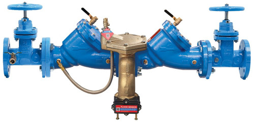 3" Watts LF909-NRS-FS 3, Lead-Free Cast Iron, Reduced Pressure Zone Backflow Preventer Assembly, NRS Gate Valve Shutoff, ArmorTek Coating, Backflow Flood Sensor