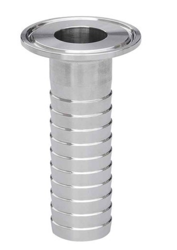 1/2" x 5/8" ID x OD Sanitary Solutions SS14MPHR-0.50x0.625-316L, Clamp Rubber Hose Barb Adapter, 316 Stainless Steel