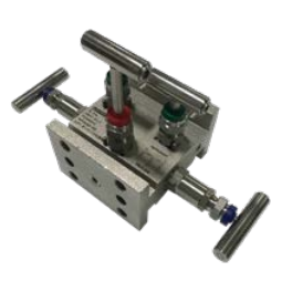 Tek-Trol Tek-Manifold 7500A-5VM-FF-8N-SS, 5-Way Block and Bleed, Flange x Flange, PTFE Seal, 316 Stainless Steel Body, 6000 psi