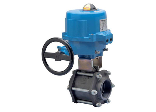 3/4" Bonomi M8E710065-00 - Ball Valve, 3 Piece, 2 way, Carbon Steel, Butt Weld, Full Port, with Metal Electric Actuator