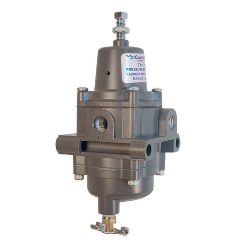 ControlAir Type 340 Series Air Pressure Regulator, 429-845-063, 340-DCKLP, 0 - 120 Psig (0 - 8.3 Bar), 1/4" National Pipe Thread, Knob, Low-Temperature Operation, Panel Mount