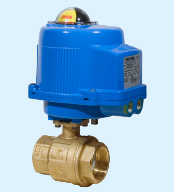 Bonomi M8E068LF-00* Series Ball Valve, 250N Direct Mount, 2-Way, Lead-Free Brass, NPT, Full Port with Metal Electric Actuator