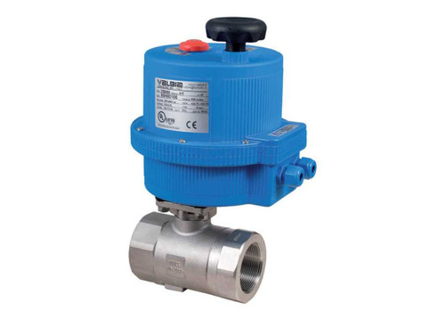 3/8" Bonomi 8E3100-00- Ball Valve, 2 Piece, 2 way, Stainless Steel, FNPT Threaded, Full Port, with Electric Actuator