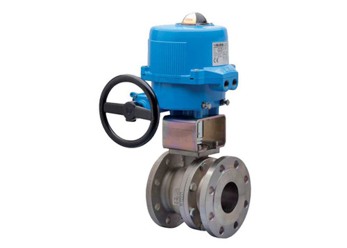 4" Bonomi M8E760137-00 - Ball Valve, Fire Safe, 2 Piece, 2 way, Carbon Steel, Flanged, Full Port, with Metal Electric Actuator