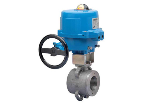 1 1/2" Bonomi M8E725002-00 - Ball Valve, "True" Wafer Style, 2 way, Stainless Steel, Flanged, Full Port, with Metal Electric Actuator