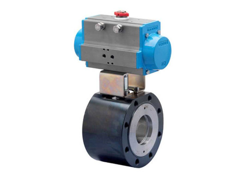 3" Bonomi 8P720289 - Ball Valve, Wafer Style, 2 way, Carbon Steel, Flanged, Full Port, with Double Acting Pneumatic Actuator