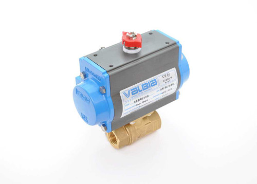 Bonomi 8P0082LF Series - 2 Way, Lead-Free, Brass Body, Full Port, NPT, Ball Valve with Spring Return Pneumatic Actuator