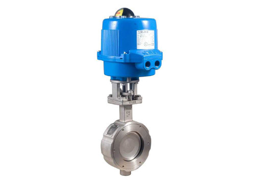4" Bonomi ME9100-00 - Butterfly Valve, High Performance, Wafer Style, Stainless Steel, with Metal Electric Actuator