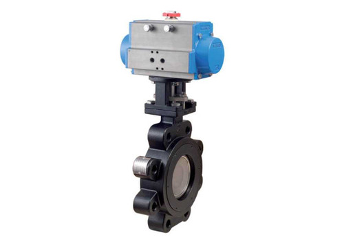 2-1/2" Bonomi SR8301- High Performance Butterfly Valve, Lug Style, Carbon Steel Body, CF8M Stainless Steel Disc, Carbon Filled PTFE Seat, with Spring Return Pneumatic Actuator