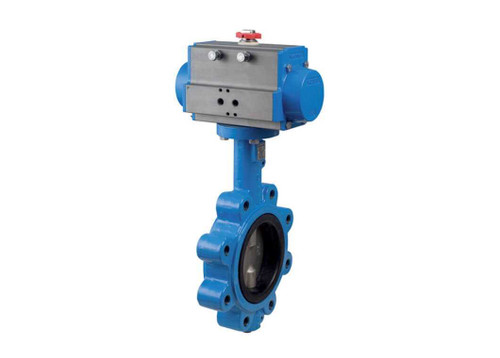 2 1/2" Bonomi SRN501S - Ductile Iron, Lug Style, Butterfly Valve with Spring Return Pneumatic Actuator