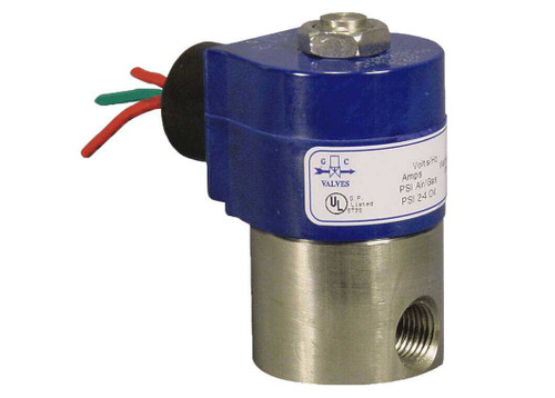 GC Valves S301YF24V3BE7 - 1/4" NPT, Stainless Steel, Normally Closed, 2-Way, Viton Seal, 1/4" Orifice, 24 VAC, NEMA 4/4X, Solenoid Valve