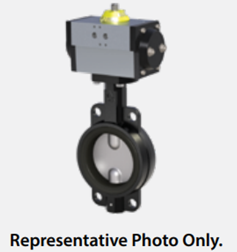 4" Max-Air 040-050-263-S824H-MA - Wafer Style Butterfly Valves, Spring Return Pneumatic, Epoxy Coated Ductile Iron Body, Ductile Iron Nickel Plated Disc, BUNA Seat
