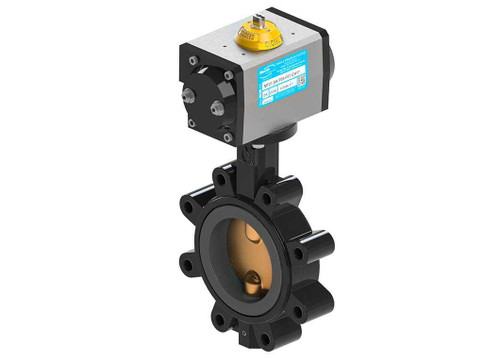 6" Max-Air 060-051-783-S8240-MA - Lug Style Butterfly Valves, Spring Return Pneumatic, Epoxy Coated Ductile Iron Body, Aluminum Bronze Disc, BUNA Seat