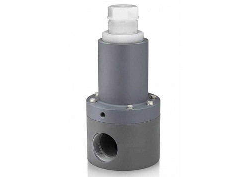 1/4" Plast-O-Matic RVDT025T-CP - Inline Flow Pattern Style Relief, Bypass, Backpressure, Anti-Siphon Valves, CPVC Body, PTFE Seat