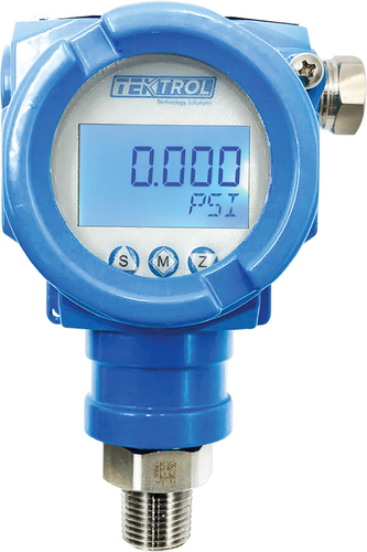 Tek-Trol Tek-Bar 3120B-G3-CSA-1-HC-1 EXP Gauge Pressure Transmitter, 0-145 psiG range, 1/2" NPTM Process and Elec. Conn., Hastelloy Diaphragm