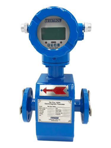 3" Tek-Trol Tek-Flux 1400A-80-1-I-SS-1-2-H Mag Meter w/ display, 4-20mA output, 150# ANSI Flanges, 85 to 240vac, Hard Rubber Liner, Stainless Steel Electrodes