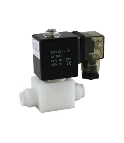 STC 2P050- 3/8" Female NPT Solenoid Valve, Delrin Plastic Body, 2-Way, Normally Closed, Direct Acting