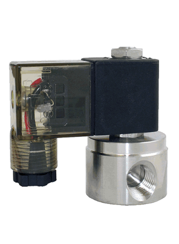 STC 3S012-A- 1/4" NPT Universal Solenoid Diverter/Selector Valve, Stainless Steel Body, 3-Way, Normally Closed (NC) or Normally Open (NO) Direct Acting