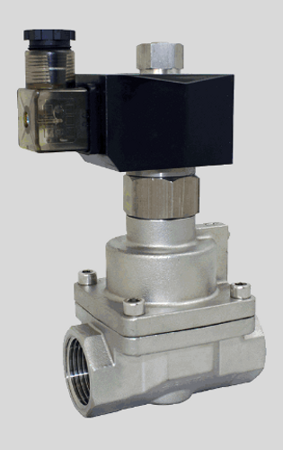 STC 2MSO120- 3/8" Stainless Steel, Solenoid Valve 2-Way, Normally Open, Pilot Piston for High Temp. & Pressure