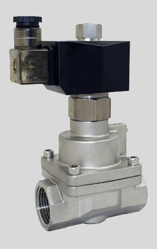 STC 2MS150- 1/2" Stainless Steel, Solenoid Valve 2-Way, Normally Open, Pilot Piston for High Temp. & Pressure
