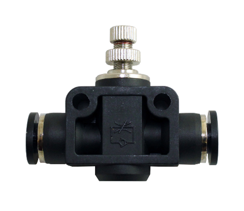 STC FV 3/16" K Air Flow Control Valve (Inline)- Push-In Air Fitting, 0-180 psi