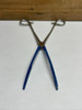 Lot of 2 Sklar Surgical Stainless Steel Curved Clamps Blue Tip