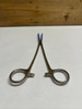 Lot of 2 Sklar Surgical Stainless Steel Curved Clamps Blue Tip