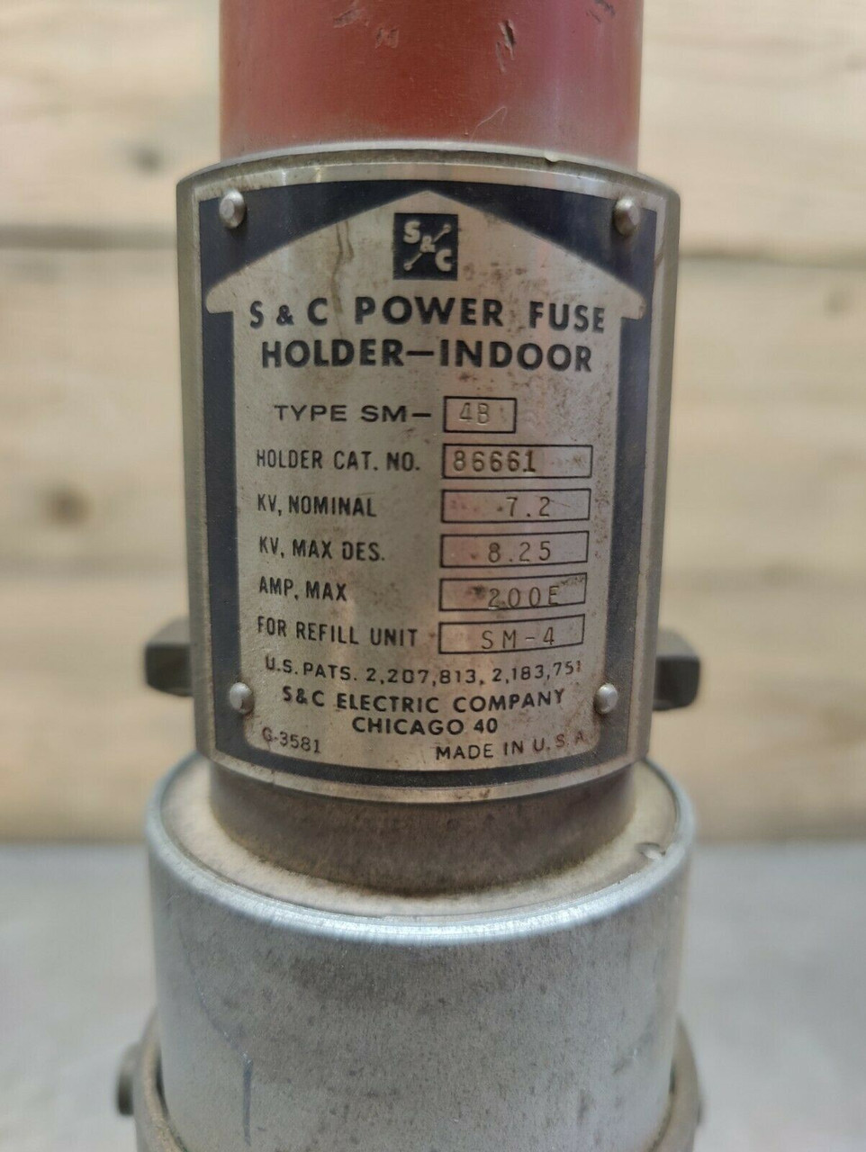 Power Fuse Holder - Indoor Type SM-4B 86661 S&C Electric 200E Amps, 7.2kV