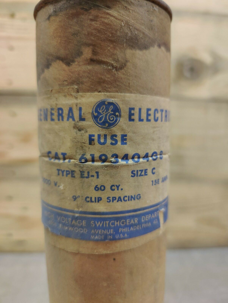 Type EJ-1 Fuse 6193404G8 General Electric 5.5kV, 15E Amps, 60Hz