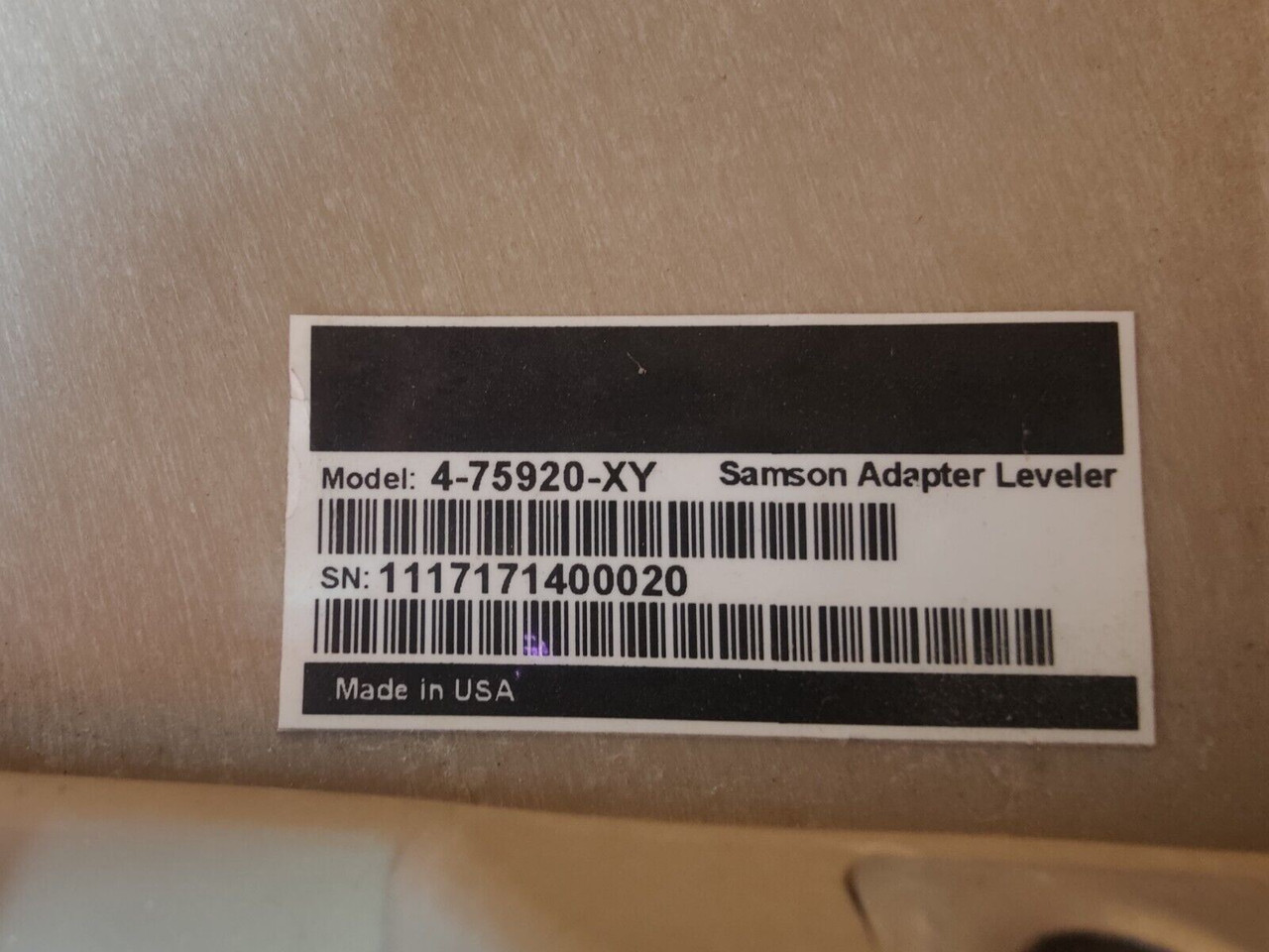 Samson Adapter Leveler Model 4-75920-XY