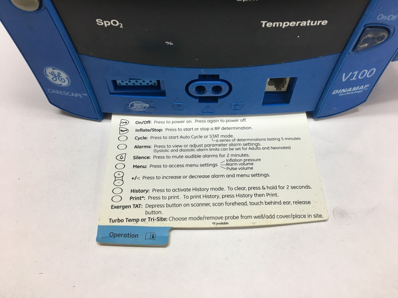 CareScape V100 Vital Signs Monitor V100-NBAA-AXAA-BX GE Healthcare