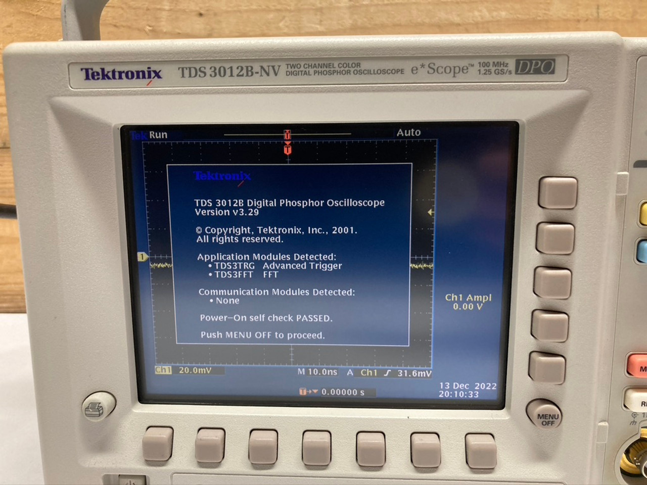 2-Channel Digital Oscilloscope TDS3012B-NV Tektronix 100MHz